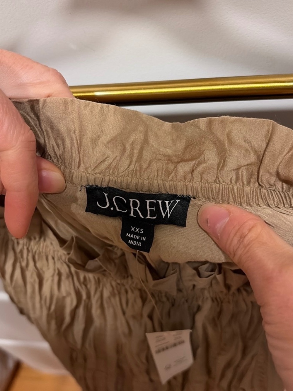 JCrew gold crinkle midi skirt - Picture 4 of 5